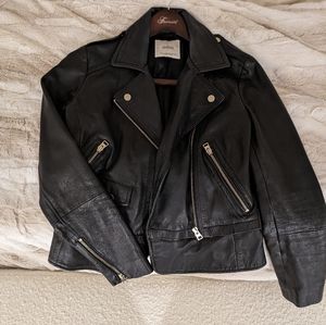 Mango XS Genuine Sheepskin Leather Jacket